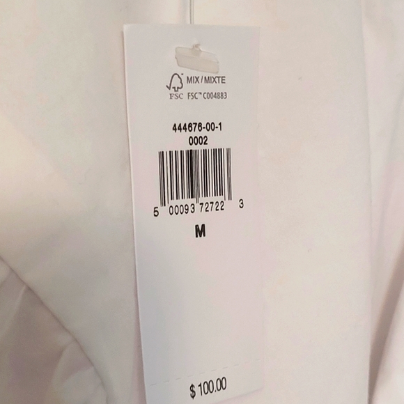 NEW Oversized Banana Republic white collared shirt NWT Women's Medium Layering - Picture 8 of 8